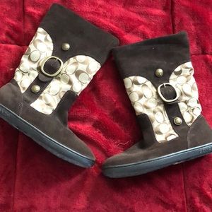 Coach suede boots with Fur inside